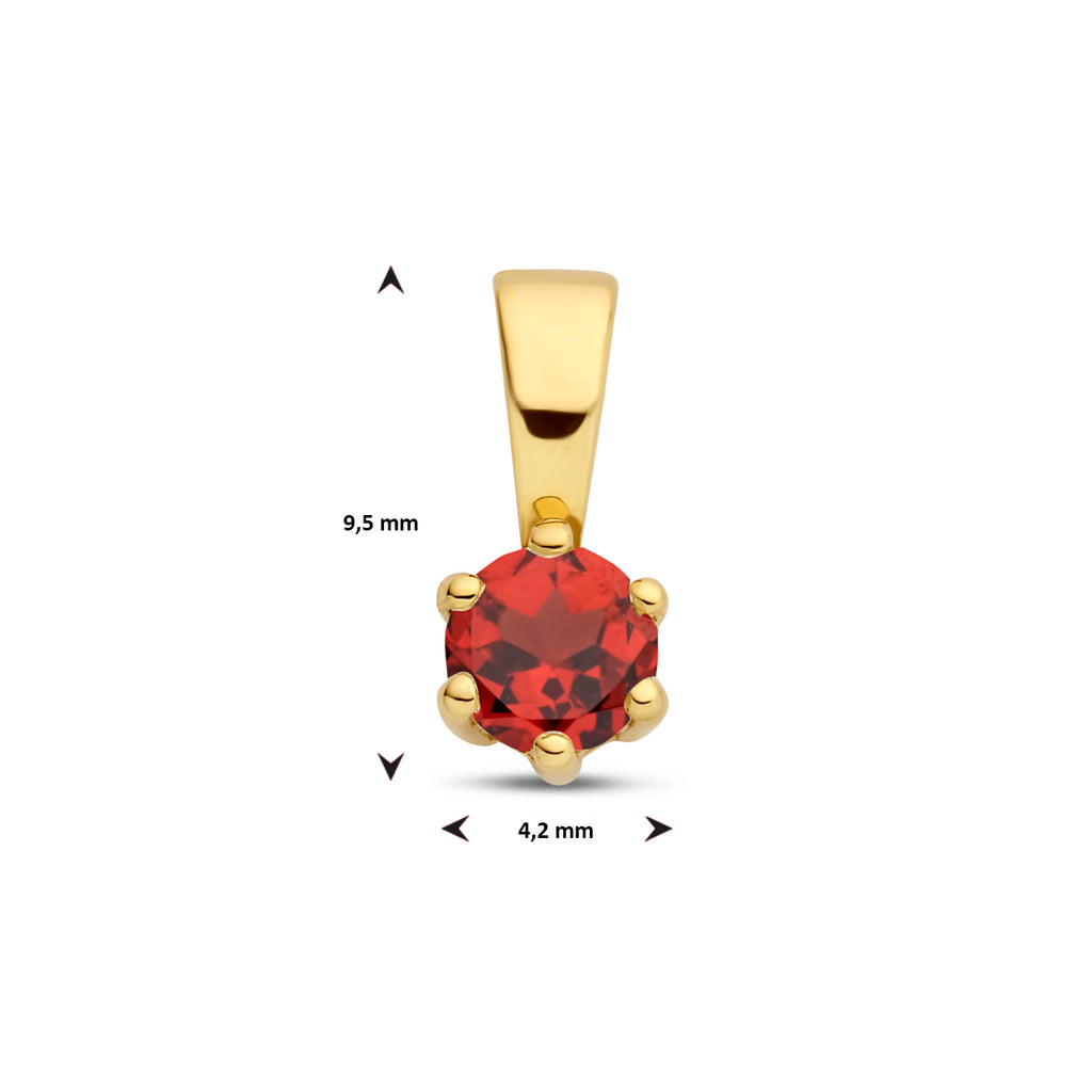 9k hanger met geboortesteen 9,5 mm 9K geel