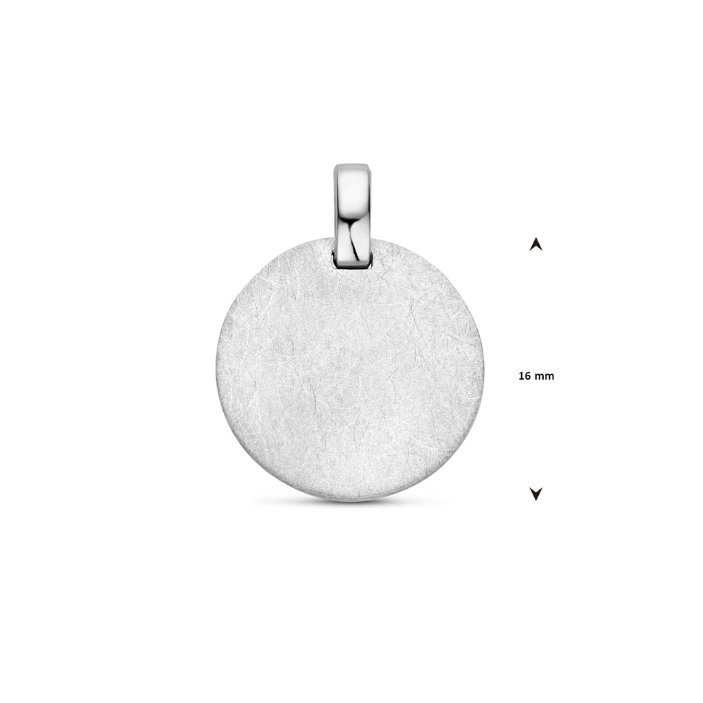 Graveerhanger ijsmat 20 mm zilver gerhodineerd