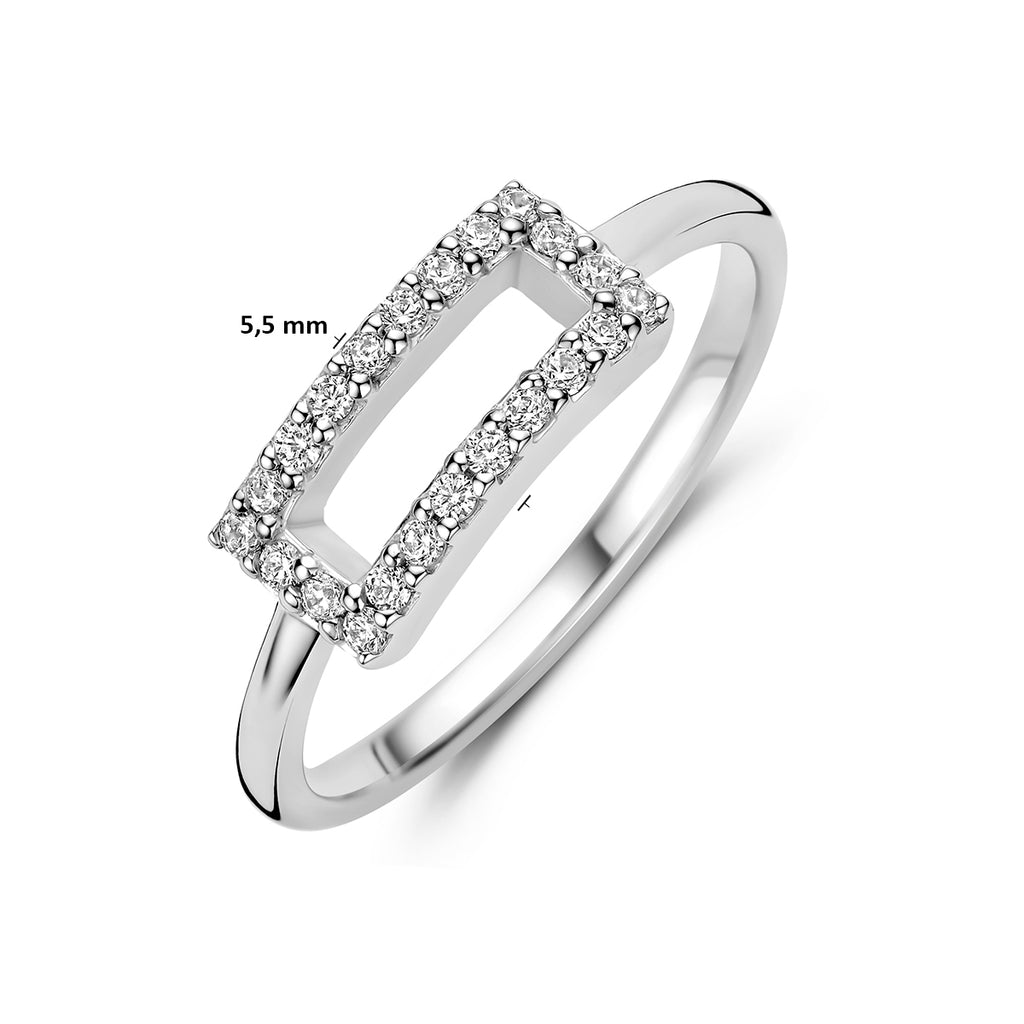 ring zirkonia zilver gerhodineerd