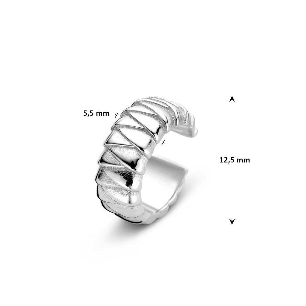 ear cuff 12,5 mm zilver gerhodineerd