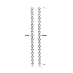 Ohrringe diamantiert 55 mm Silber rhodiniert