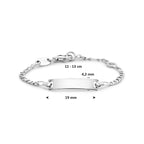 graveerarmband figaro plaat 4,2 mm zilver wit