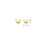 oorknoppen vlinder 5 mm 14K geelgoud