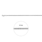 vossestaart rond 2,5 mm zilver gerhodineerd