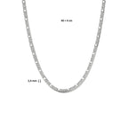 Falkenauge-Halskette mit Zwischenstück 2,4 mm 40 + 4 cm Silber rhodiniert