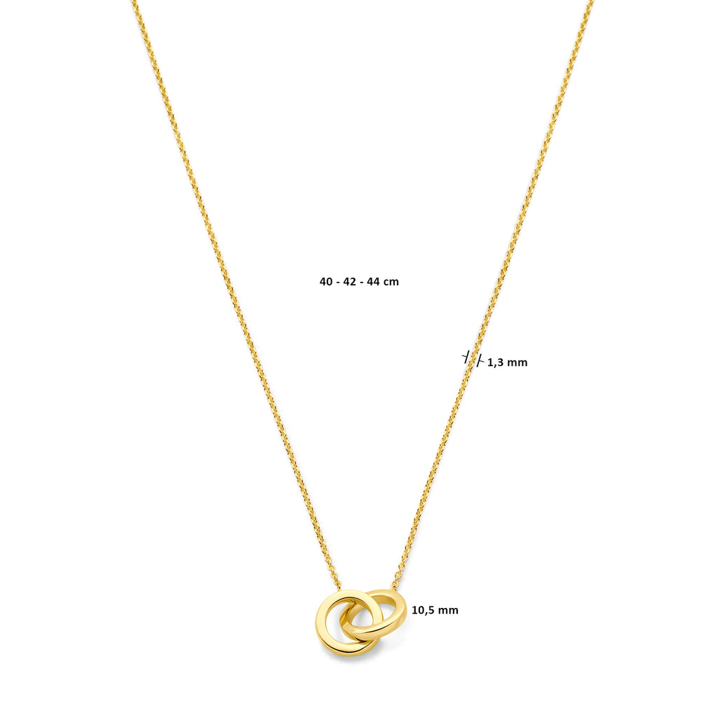 collier rondjes 40 - 42 - 44 cm 14K geelgoud - rondje,bolletje,ringetje,draad