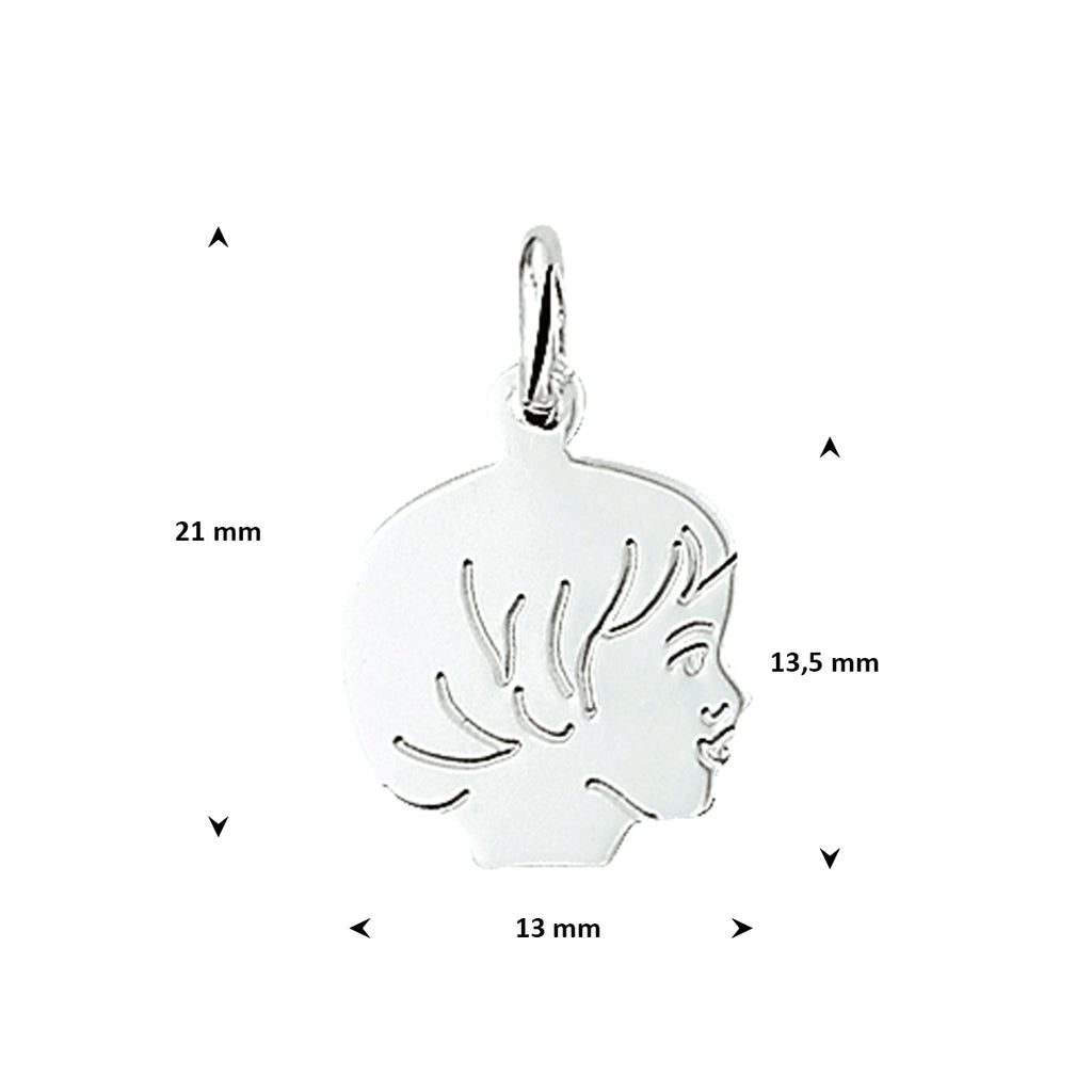 hanger meisje 13,5 mm zilver wit