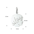 hanger meisje 13,5 mm zilver wit