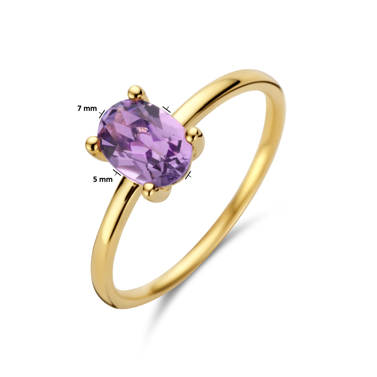 ring amethist 14K geelgoud