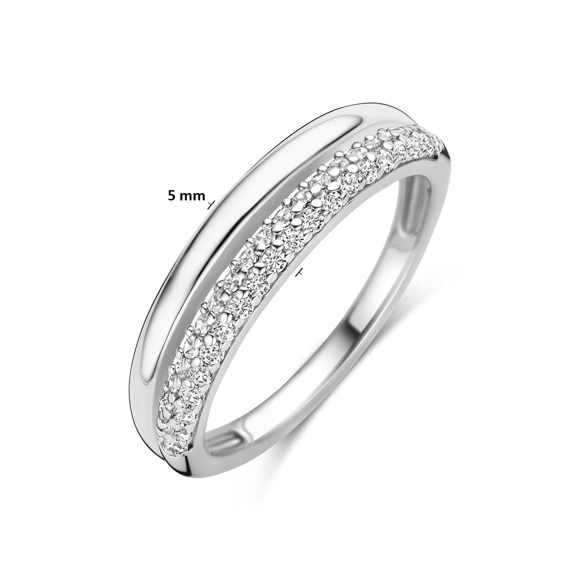 ring zirkonia zilver gerhodineerd