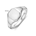 graveerring poli/mat zilver wit