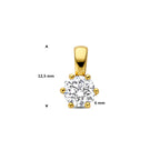 hanger lab grown diamant 0.75ct f vs 12,5 mm 14K geelgoud