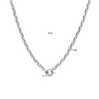 Halskette Marine 5 mm 42 cm Knebelverschluss Silber rhodiniert