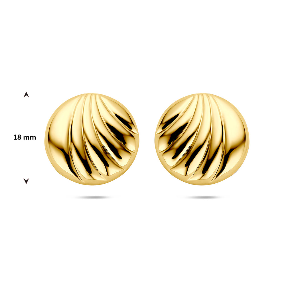 oorknoppen 18 mm 1 micron zilver verguld (geel)