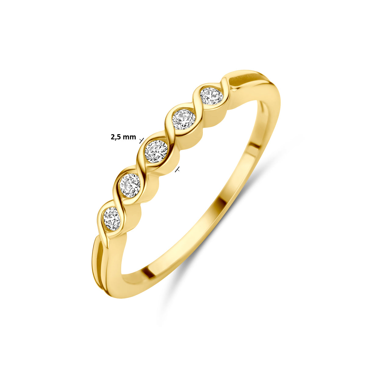 ring zirkonia 14K geelgoud