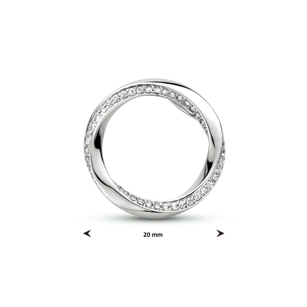 Anhänger runder Zirkonia Silber rhodiniert