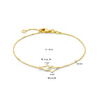Armband Herzen 17 - 19 cm 14K Gelbgold