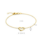Armband Herz 17 - 19 cm 14K Gelbgold