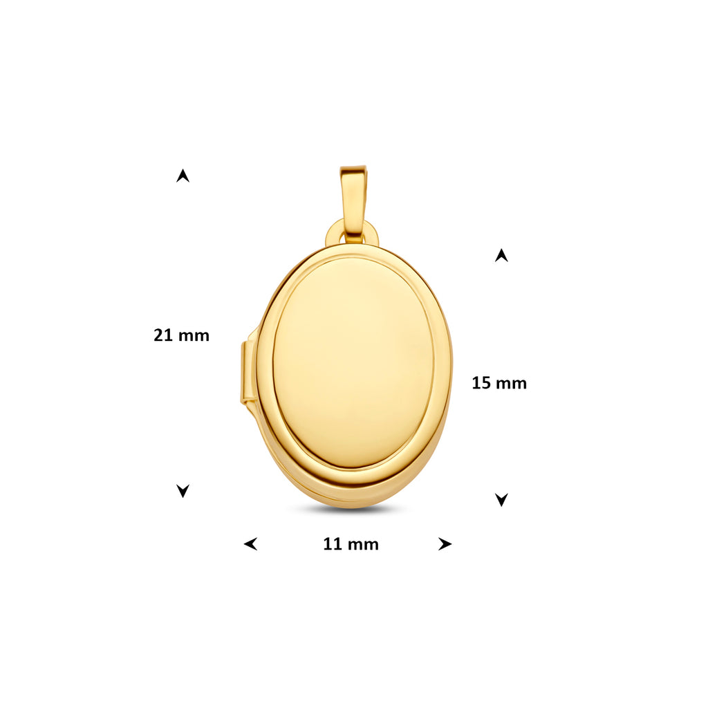 9k medaillon ovaal 15 mm 9K geel - ovaal