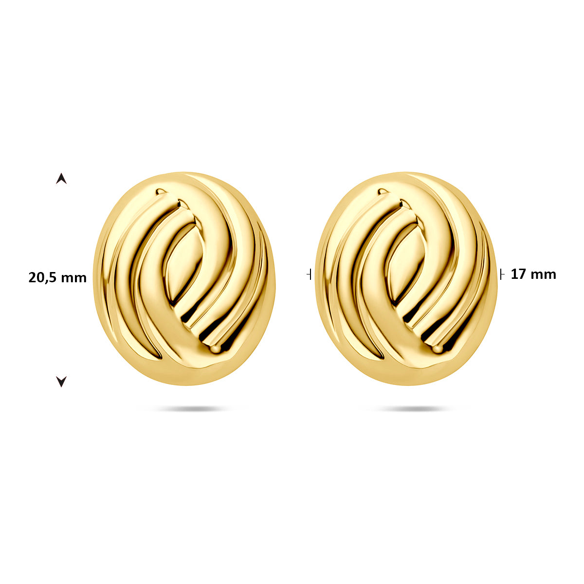Ohrstecker 20,5 mm 1 Mikron versilbert (gelb)