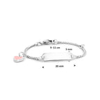 Gravurarmband Herz Emailleplatte 5,0 mm Silber weiß