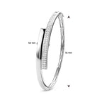 Armreif Zirkonia 9,5 x 61 mm Silber rhodiniert