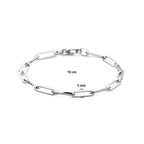 Armband Büroklammer Vierkantrohr 5,0 mm 19 cm Silber rhodiniert