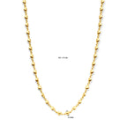 collier hartjes 41 + 4 cm 3 micron zilver verguld (geel)