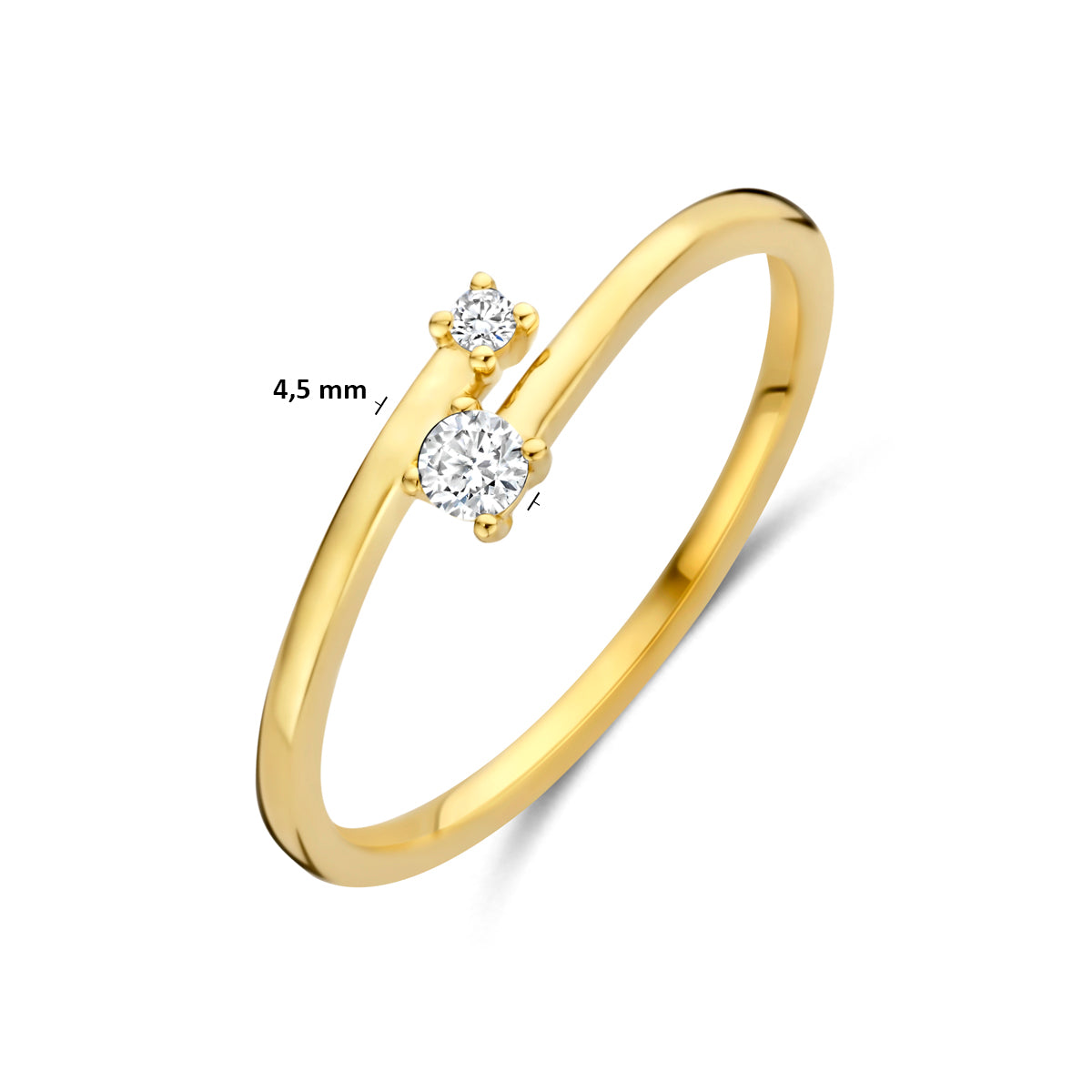 ring diamant 0.07ct h si 14K geelgoud