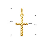 9k hanger kruis gediamanteerd 15 mm 9K geel