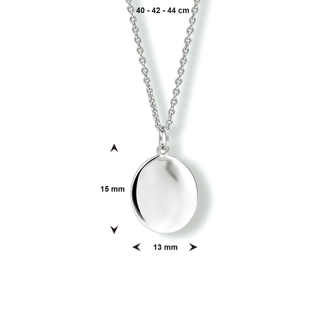 Gravurkette oval 40 - 42 - 44 cm Silber rhodiniert