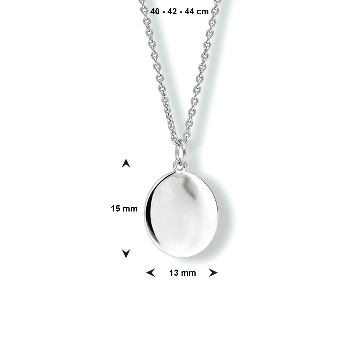Gravurkette oval 40 - 42 - 44 cm Silber rhodiniert