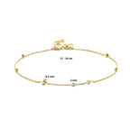 Armband diamantierte Kugeln 0,5 mm 17 - 19 cm 14K Gelbgold
