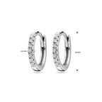 klapoorringen zirkonia 10 mm zilver gerhodineerd
