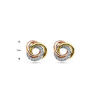 oorknoppen 9 mm 14K tricolor goud
