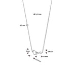 Halskette Herz und Infinity 40 + 4 cm Silber rhodiniert