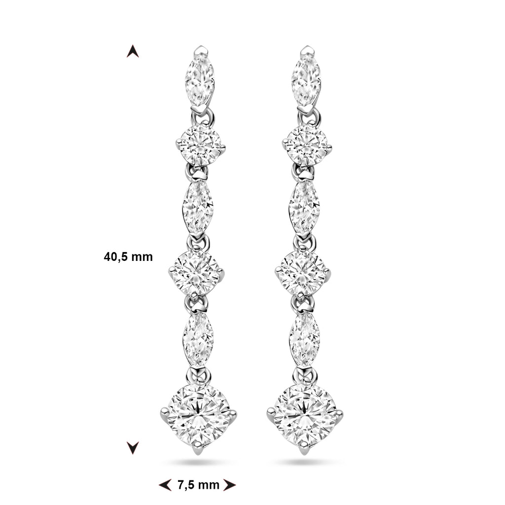 oorhangers zirkonia zilver gerhodineerd