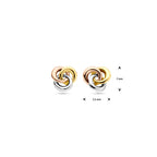 oorknoppen tricolor 7 mm 14K tricolor goud