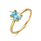 ring blauw topaas 14K geelgoud