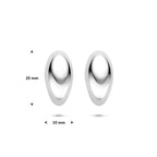 Ohrstecker 20 mm Silber rhodiniert