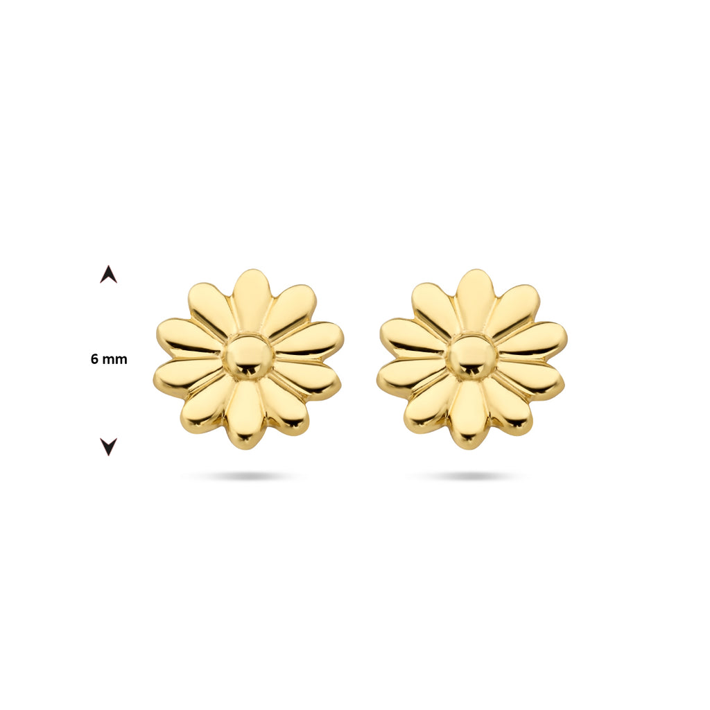 Blumen-Ohrstecker aus 14-karätigem Gelbgold