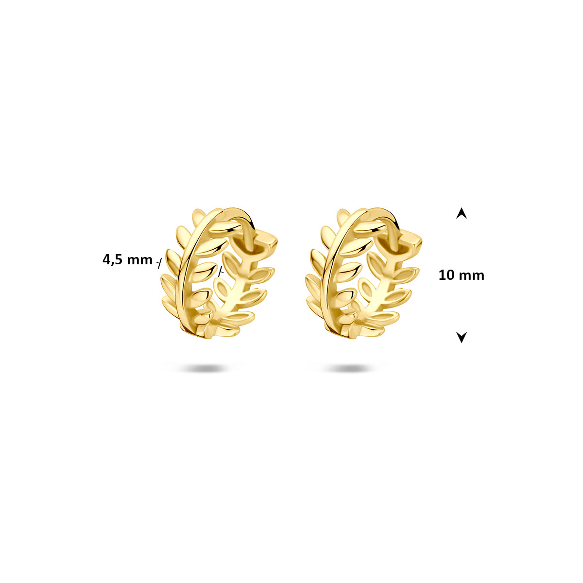 klapoorringen 1 micron zilver verguld (geel)