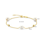 Armband Kügelchen und Perlen 16,5 - 18,5 cm 14K Gelbgold