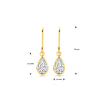 oorhangers franse haak zirkonia 23 mm 14K geelgoud