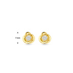9K Ohrstecker Zirkonia Blume 7 mm 9K gelb