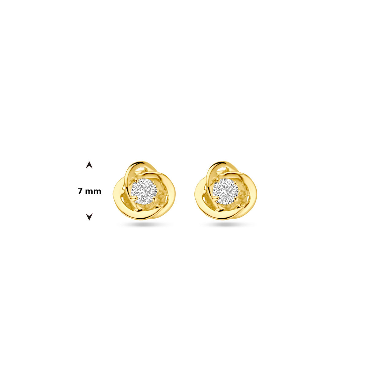 9K Ohrstecker Zirkonia Blume 7 mm 9K gelb