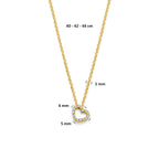 collier hartje diamant 0.04ct h si 40 - 42 - 44 cm 14K geelgoud