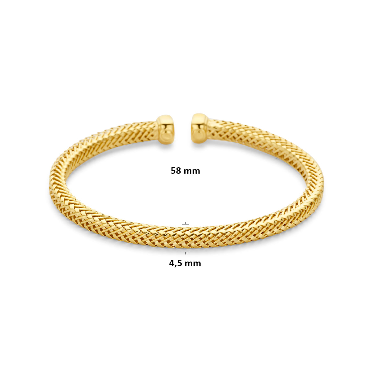 klemband 4,5 mm 3 micron zilver verguld (geel)