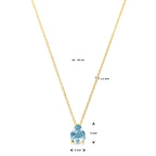 collier blauw topaas 42 – 44 cm 14K geelgoud