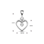 hanger hart zirkonia zilver gerhodineerd